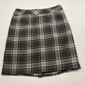 Chadwicks of Boston Women Size 4 Gray Pink Plaid Pencil Skirt Lined